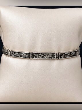 ARTE ORFEBRE 925 Sterling Silver Vintage Peru Storyteller Bracelet